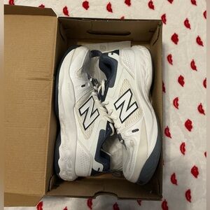 New Balance 1007 White and Navy Sneakers
